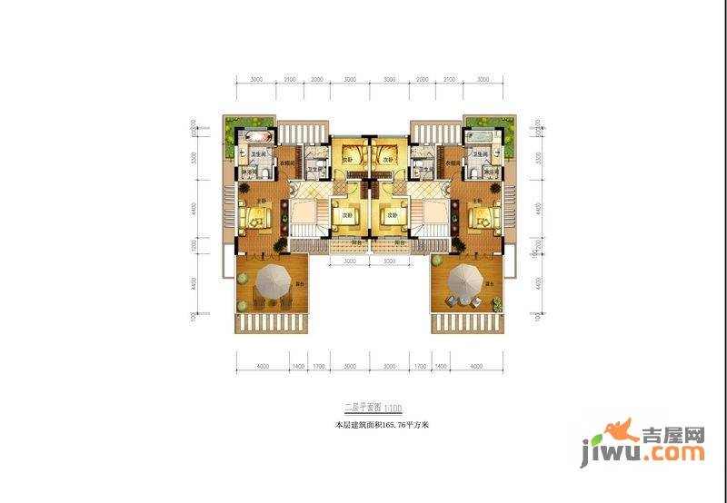 金隅大成美灵湖4室2厅3卫200㎡户型图