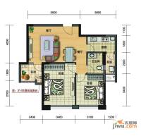 金地俊园2室2厅1卫81.8㎡户型图