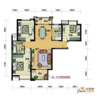 金地俊园3室2厅1卫123.5㎡户型图