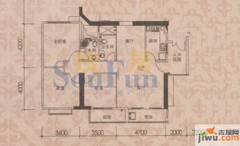 御东和府3室2厅0卫135㎡户型图