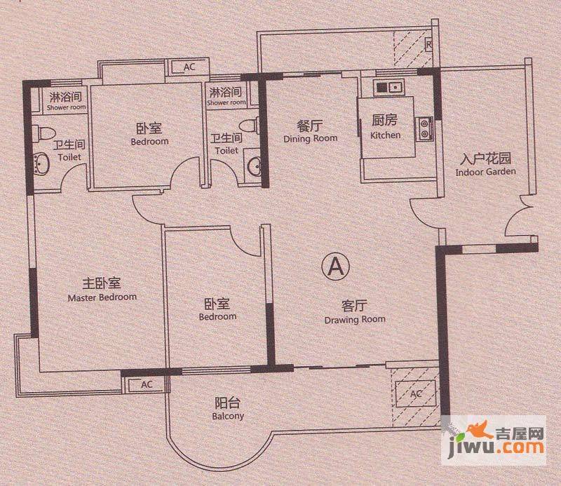 亿泉尚园3室2厅2卫139.9㎡户型图