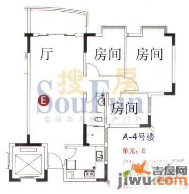 宏润巴塞阳光3室1厅1卫户型图