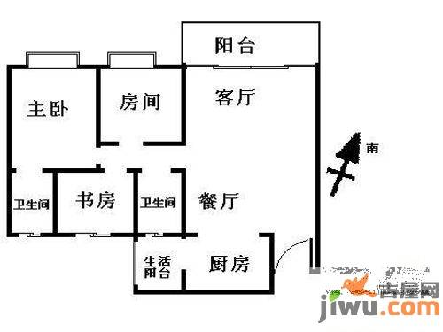 富业苑3室2厅2卫户型图