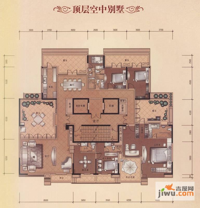 元邦明月星辉6室3厅6卫340㎡户型图