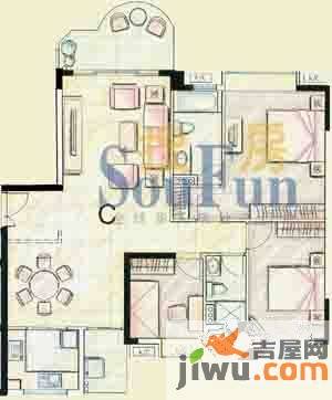 颐景华苑3室2厅2卫138.5㎡户型图