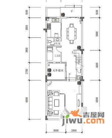 龙光香悦山1室2厅1卫户型图