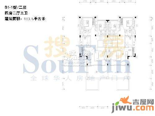 恒大山水城4室2厅3卫183.5㎡户型图