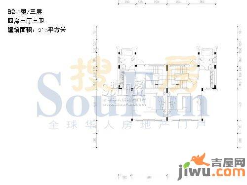 恒大山水城4室3厅3卫215㎡户型图