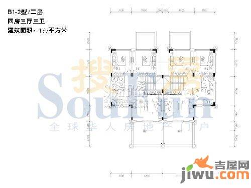 恒大山水城4室3厅3卫186㎡户型图