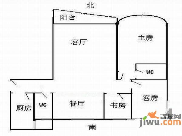 骏景花园3室2厅2卫105㎡户型图