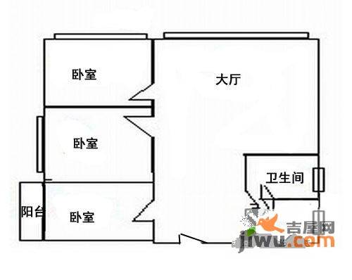 骏景花园3室1厅1卫户型图