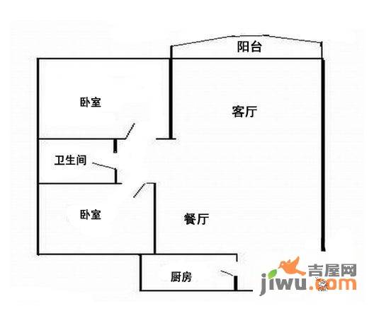 骏景花园2室2厅1卫78㎡户型图