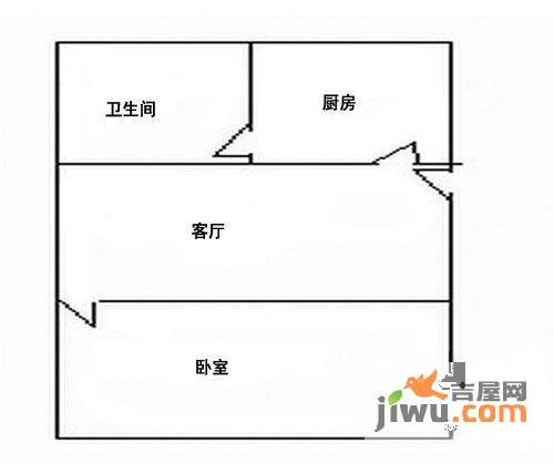 骏景花园1室1厅1卫户型图