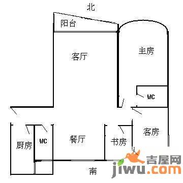 骏景花园3室2厅2卫105㎡户型图