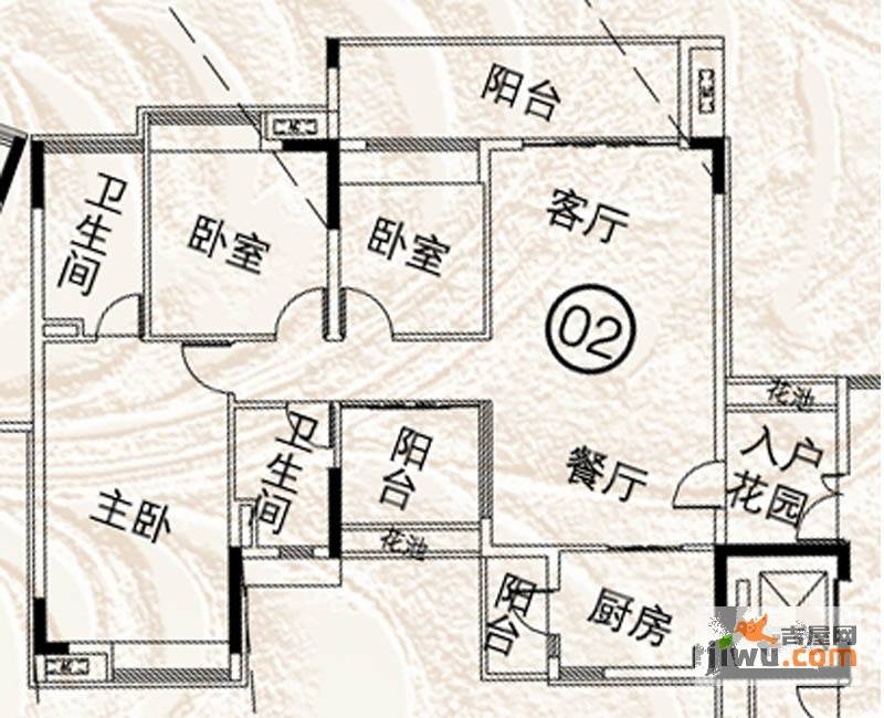 越秀逸泉韵翠3室2厅0卫126.4㎡户型图