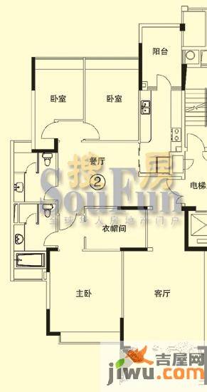 恒大绿洲3室2厅2卫177.6㎡户型图