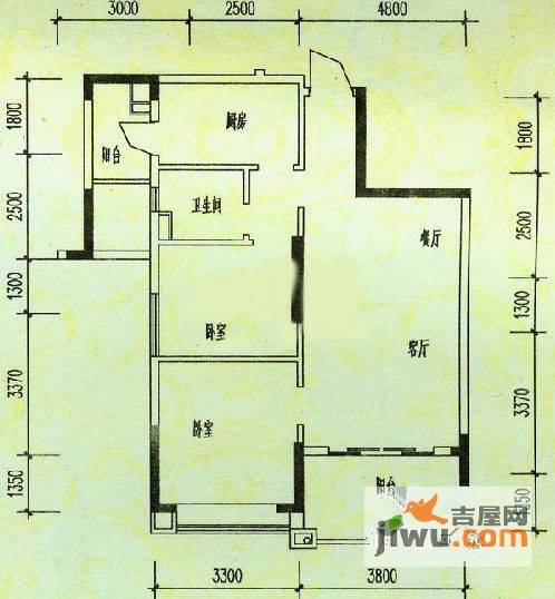 锦绣新天地2室2厅1卫户型图