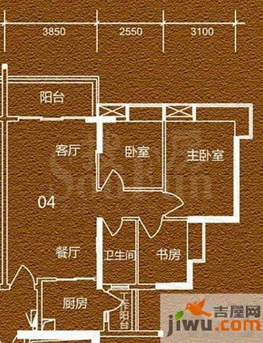 贵贤上品3室2厅1卫89.5㎡户型图