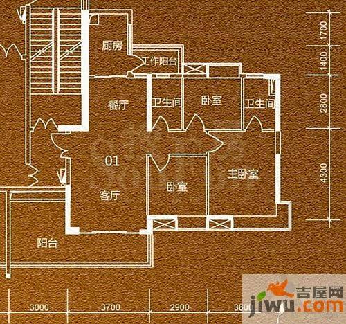 贵贤上品3室2厅2卫115.1㎡户型图