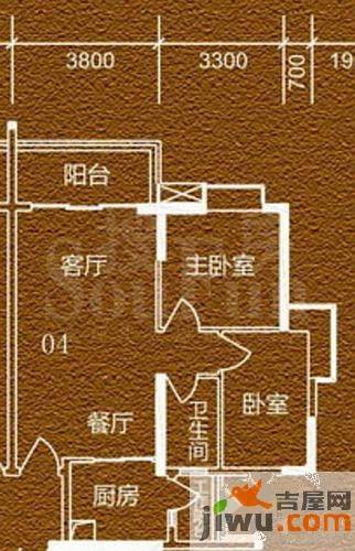 贵贤上品2室2厅1卫88.9㎡户型图