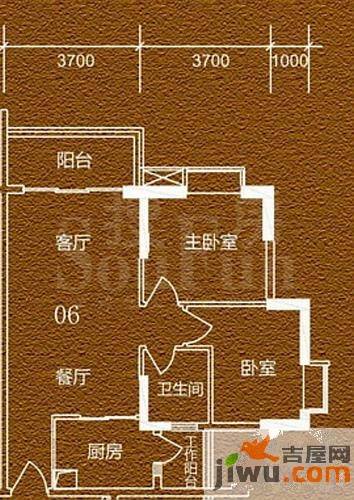 贵贤上品2室2厅1卫88.9㎡户型图