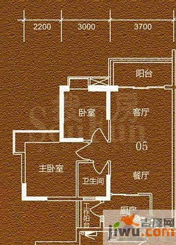 贵贤上品2室2厅1卫88.9㎡户型图