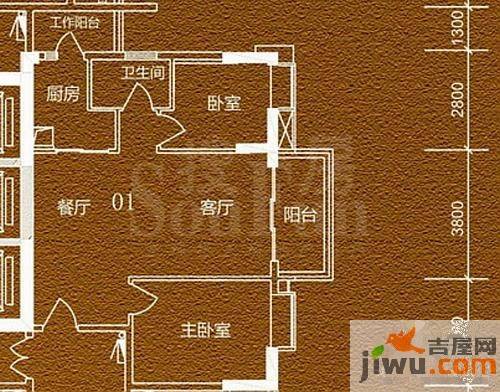 贵贤上品2室2厅1卫88.9㎡户型图