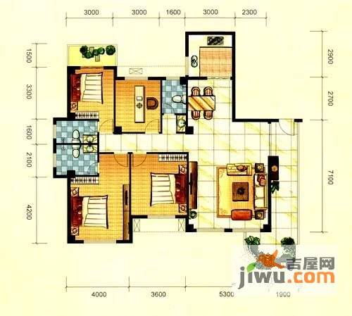 怡景书香4室2厅3卫182.6㎡户型图