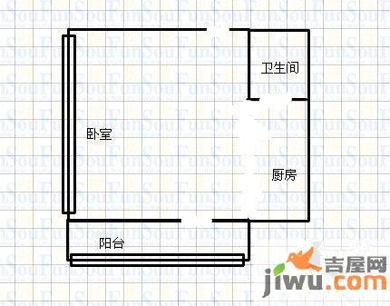 漾日华庭1室1厅1卫42㎡户型图