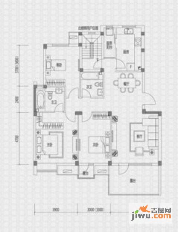 吉宝季景沁园3室2厅2卫144㎡户型图