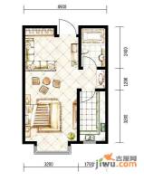 富海同盛1室1厅1卫43.9㎡户型图