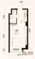 万城0室1厅1卫34.6㎡户型图