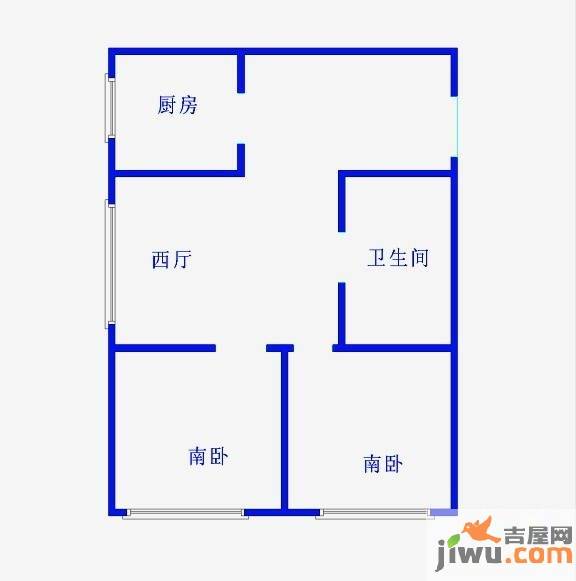 塞纳家园2室2厅1卫77㎡户型图