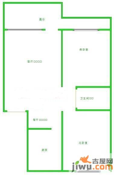 塞纳家园2室2厅1卫77㎡户型图