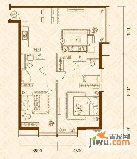 茂业金廊壹号3室2厅2卫135.5㎡户型图