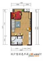 锦联经典名座1室1厅1卫46.4㎡户型图