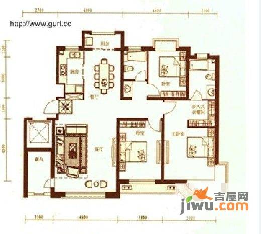 意航世纪城一期锦绣澜湾3室2厅2卫143㎡户型图