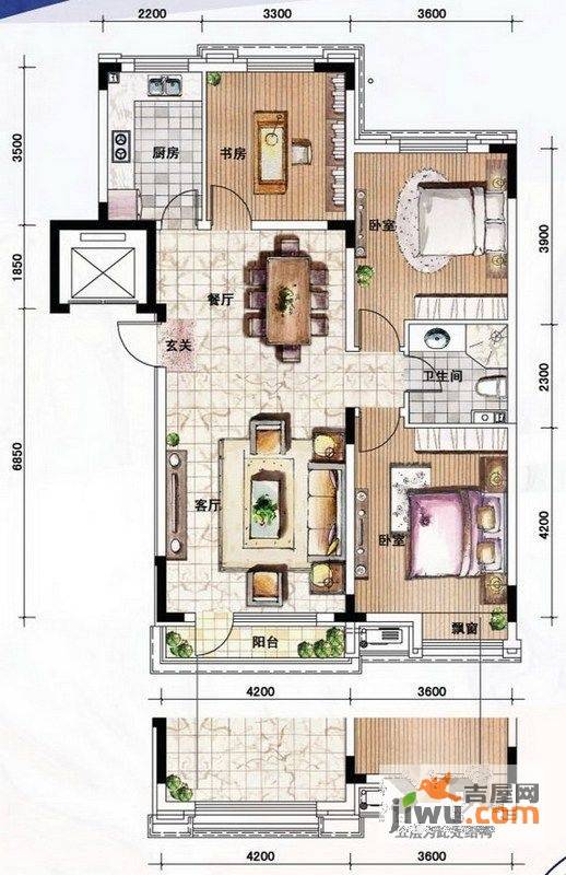 中海城和颂普通住宅111㎡户型图