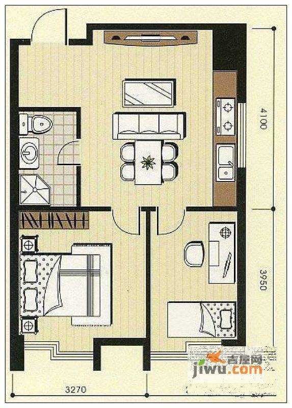 浦江国际公寓2室1厅1卫78㎡户型图