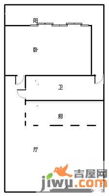 东域龙湾1室1厅1卫户型图