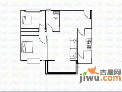 柏林河畔2室1厅1卫76㎡户型图