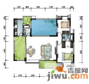 美年广场美岸2室2厅2卫125㎡户型图