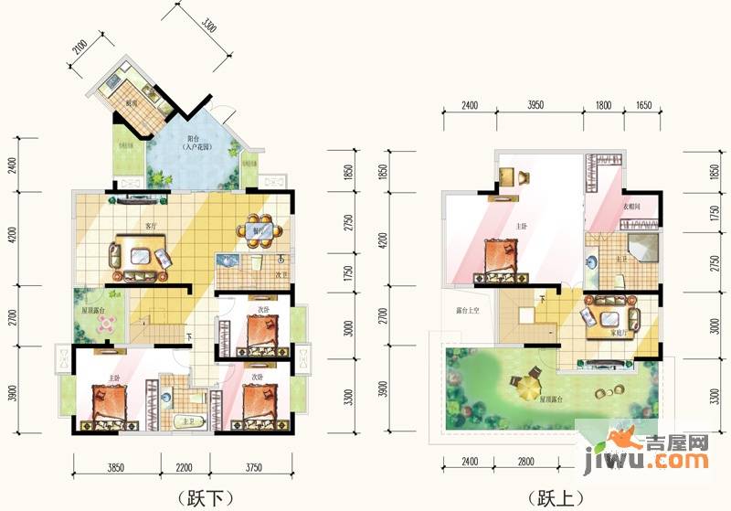 东湖国际4室3厅3卫237㎡户型图