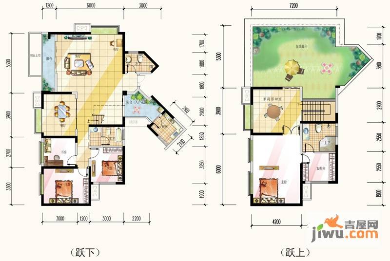 东湖国际4室3厅3卫224㎡户型图