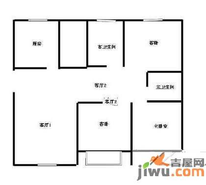 寅生花香龙都3室1厅1卫户型图