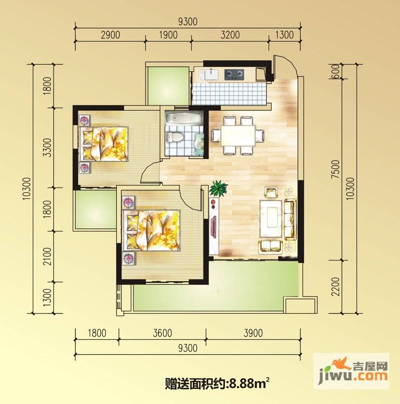 慕和南道3室2厅2卫户型图