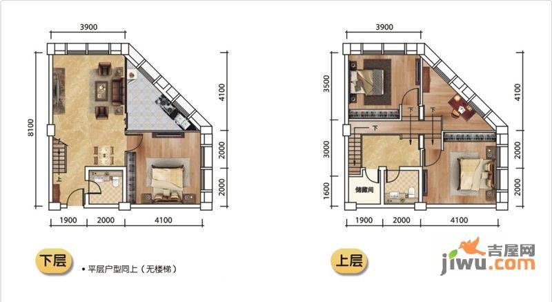 合力达新锐3室3厅1卫70㎡户型图