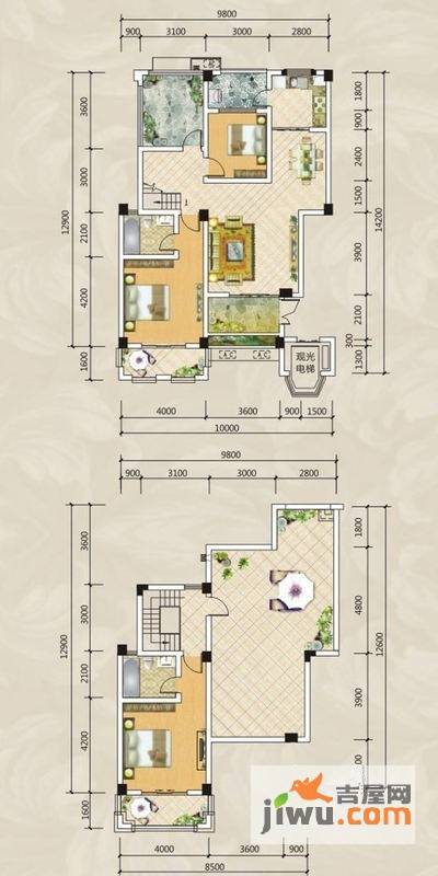 中铁汉嘉御景4室2厅2卫149.9㎡户型图