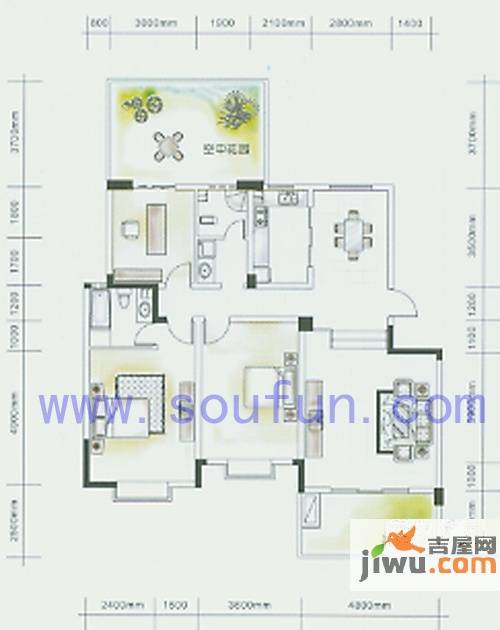 芙蓉名城一期3室2厅2卫150㎡户型图