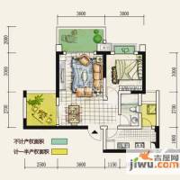 首创国际城一期1室1厅1卫60㎡户型图